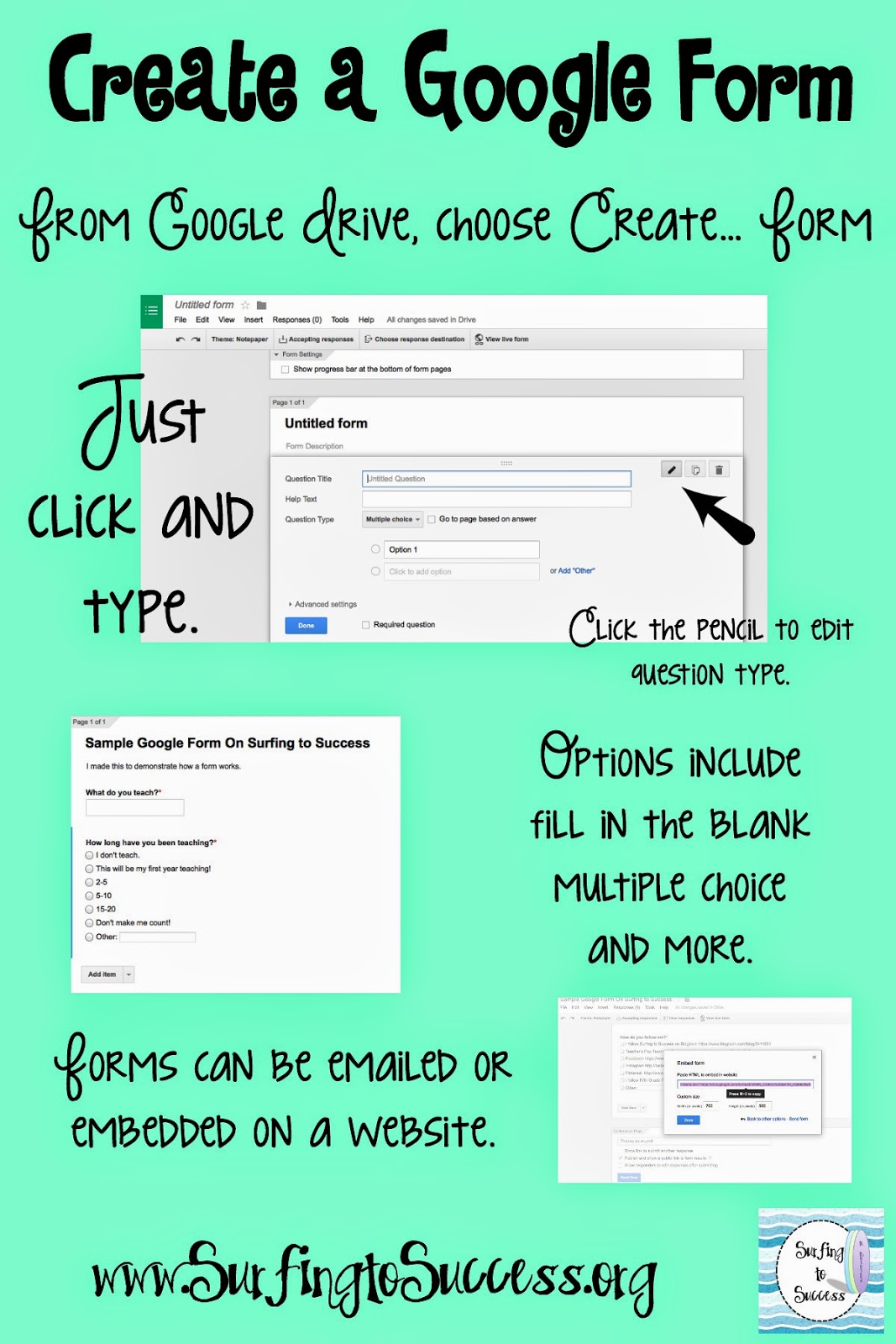 Creating a Google Form to Gather Info - Surfing to Success